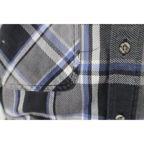 Vintage 90s Streetwear Mens XLT Distressed Big Mac Flannel Button Shirt Plaid - Picture 7 of 16